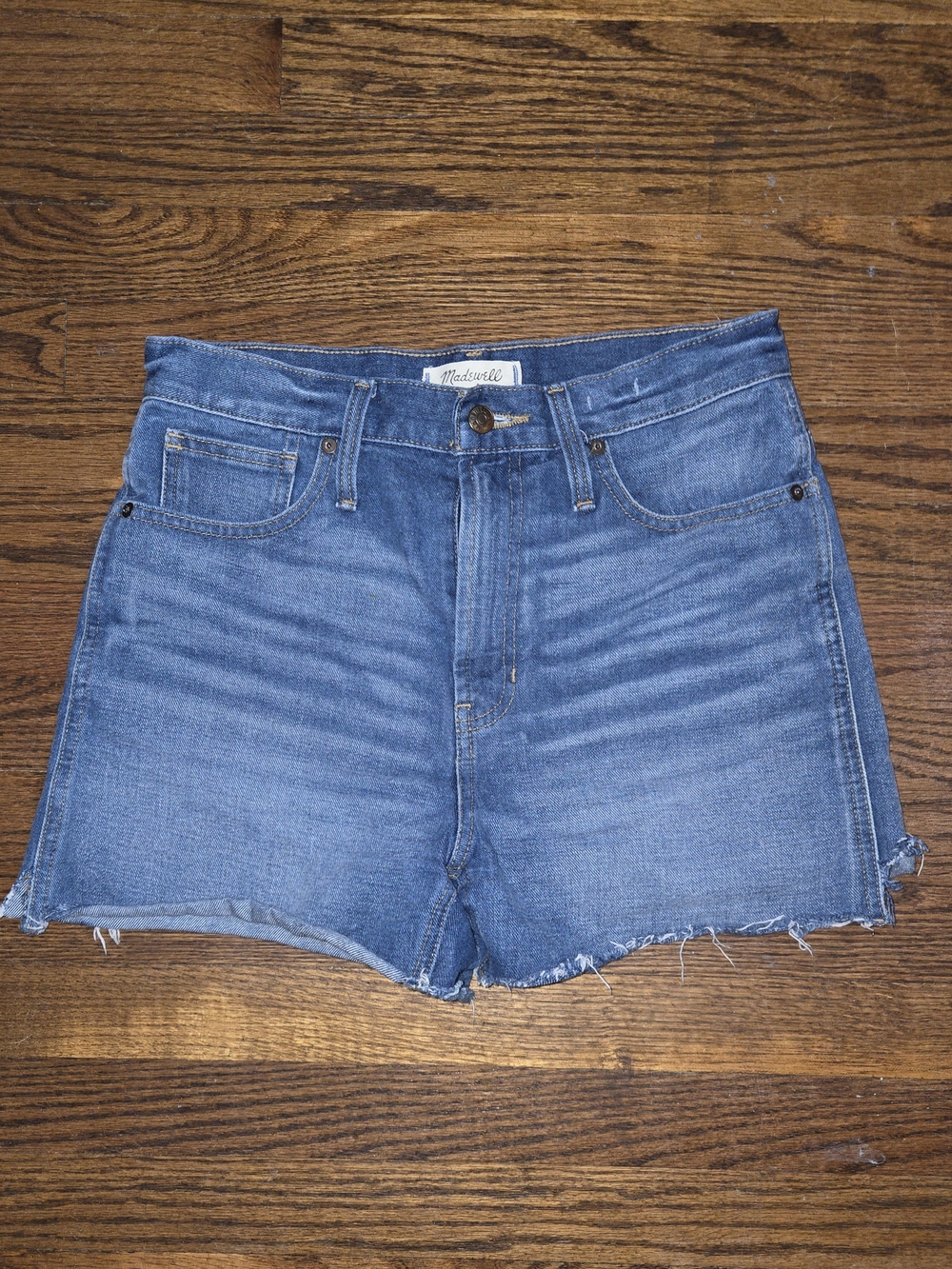 Madewell High-Rise Denim Cutoff Shorts - Medium Blue
